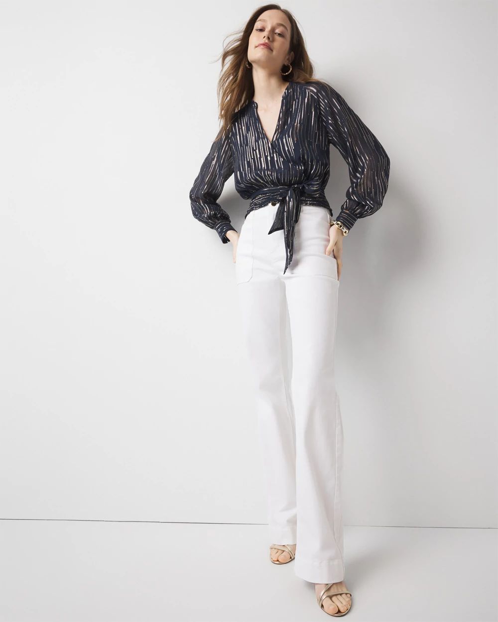 UND WAIST BLOUSING BLOUSE ホワイト UND WAIST BLOUSING BLOUSE ホワイト Blouse with Pintucks
